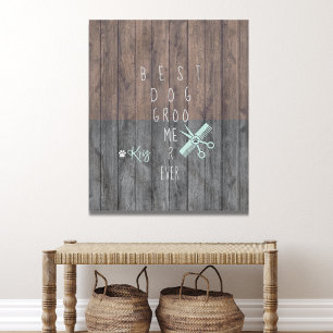 Best Dog Groomer Ever Wrapped Canvas Print