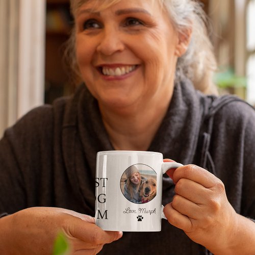 Best dog mom 2 photo pet name personalized coffee mug
