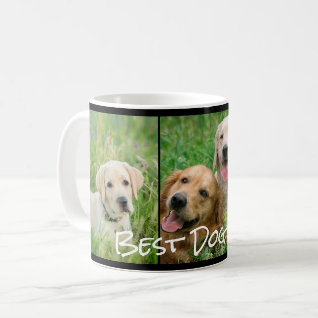 Best Dog Mom 3 Photo Collage  Coffee Mug (Front Left)