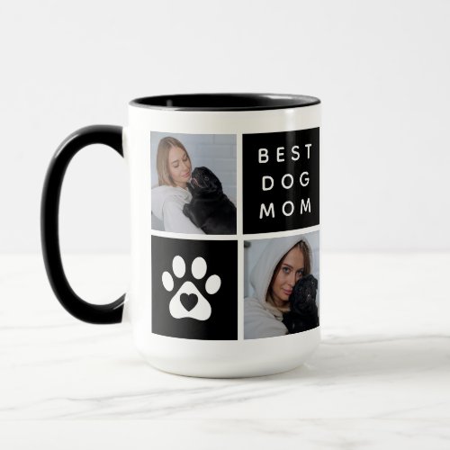 Best Dog Mom 4 x Photo Collage Grid Mug