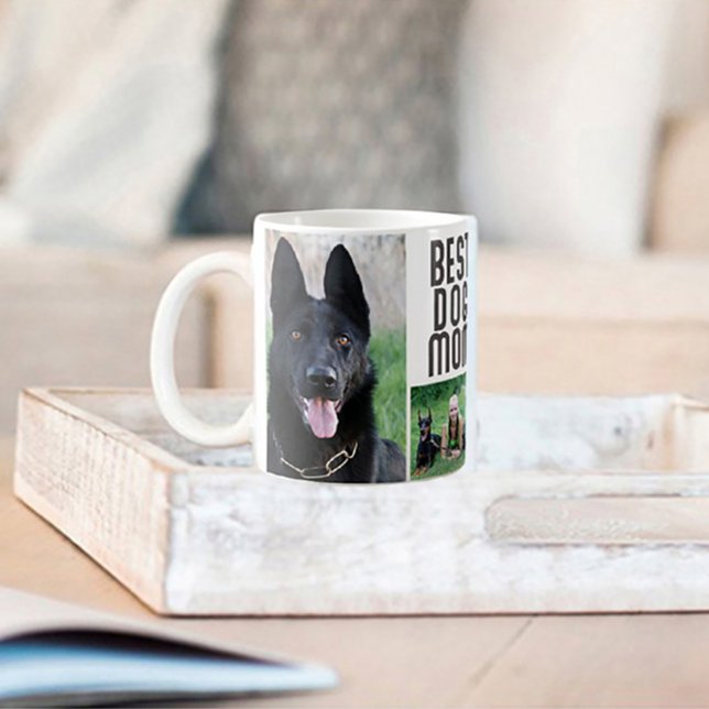 Best Dog Mom 6 Custom Photo Collage Mother's Day Coffee Mug (Creator Uploaded)