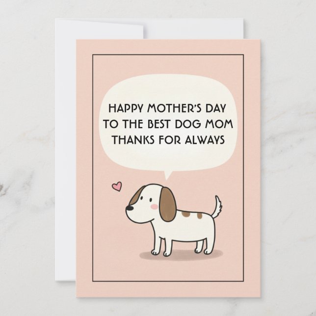 Best Dog Mom Birthday Mothers Day Card (Front)