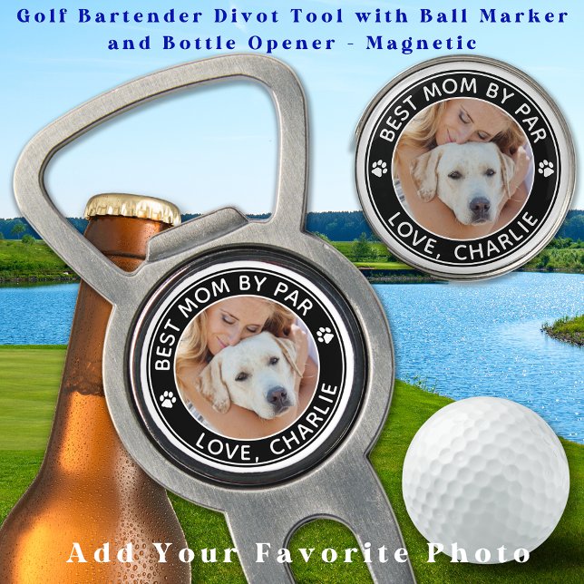Best DOG MOM By Par Personalized Pet Photo Golf Divot Tool (Creator Uploaded)