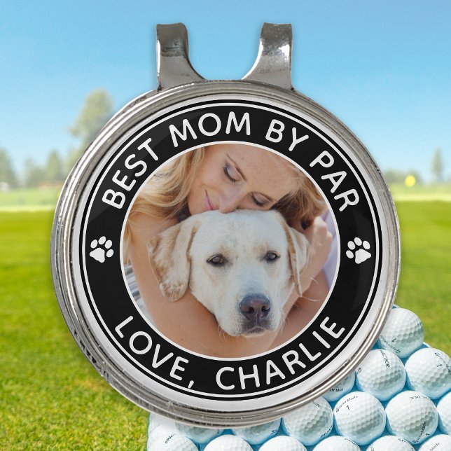 Best DOG MOM By Par Personalized Pet Photo Golf Hat Clip (Creator Uploaded)