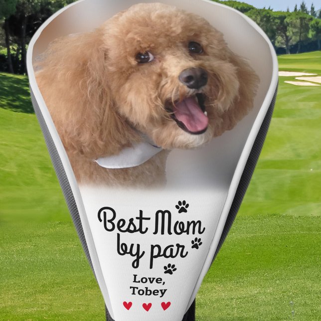 Best Dog Mom By Par Photo Name Paw Print Create Golf Head Cover (Best Dog Dad By Par Photo Name Paw Print Create Golf Head Cover)
