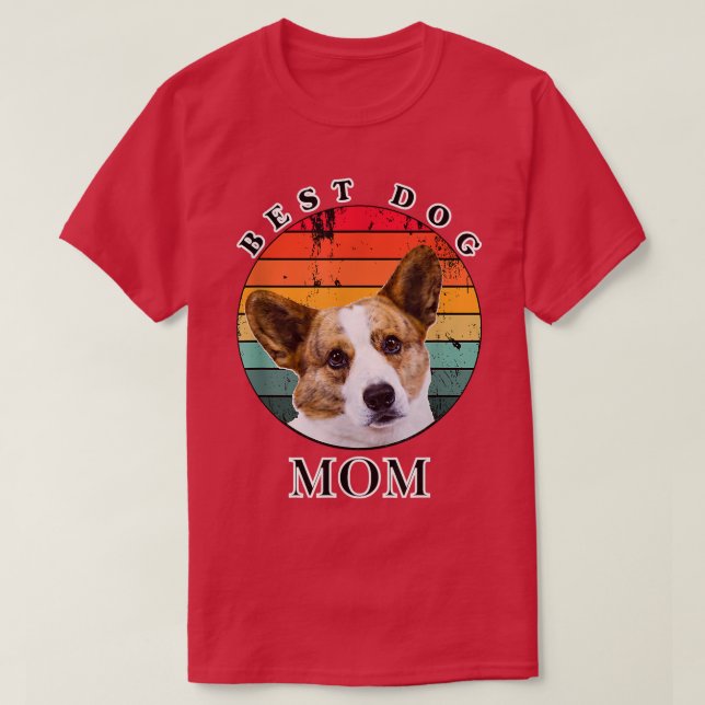 Best Dog Mom Cardigan Welsh Corgi  T-Shirt (Design Front)