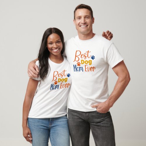 Best dog mom colorful typography design T_Shirt