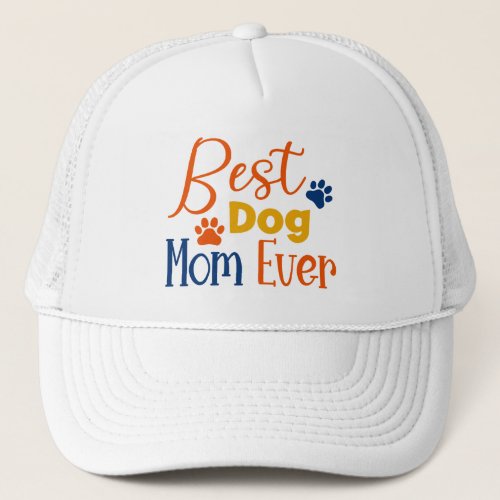 Best dog mom colorful typography design trucker hat