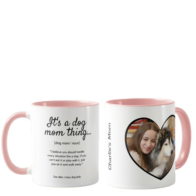  Best Dog Mom Custom Photo & Quote 2-sided Mug (Creator Uploaded)