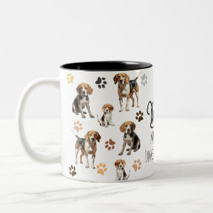 Best Dog Mom Ever Beagle Pattern Two-Tone Coffee Mug