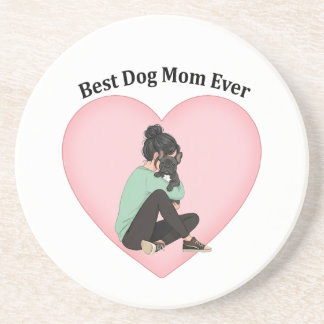 Best Dog Mom Ever Black French Bulldog Coaster