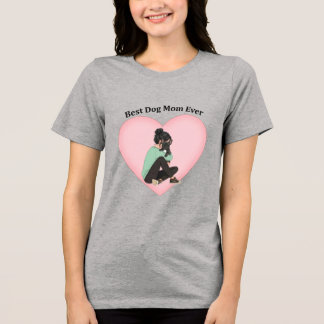 Best Dog Mom Ever Black French Bulldog Tri-Blend Shirt