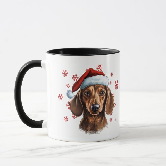 Best Dog Mom Ever Christmas Dachshund Dog Mug (Left)
