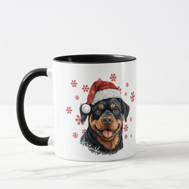 Best Dog Mom Ever Christmas Rottweiler Dog Mug (Left)