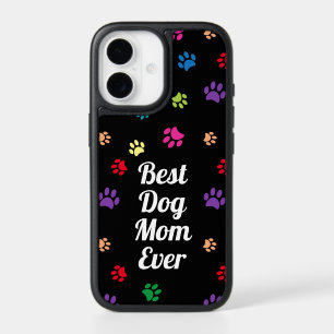 Best Dog Mom Ever Colorful Puppy Dog Paw Prints iPhone 17 Case