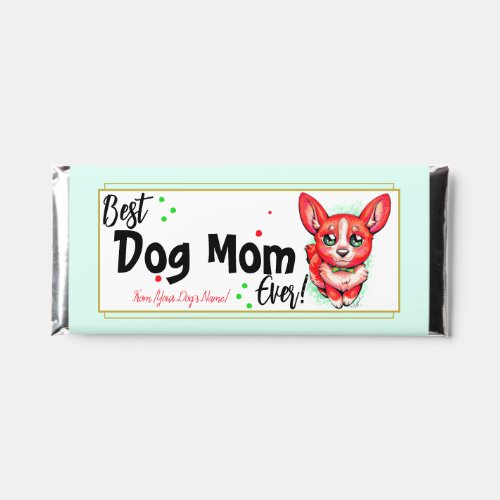 Best Dog Mom Ever Corgi Red  Blue Modern  Hershey Bar Favors