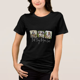 Best Dog Mom Ever - Custom 3-Photo Collage Tri-Blend Shirt