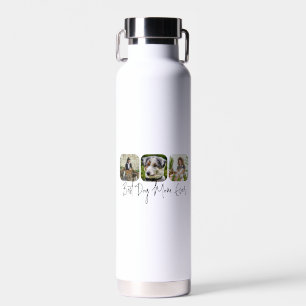 Best Dog Mom Ever - Custom 3-Photo Collage Water Bottle