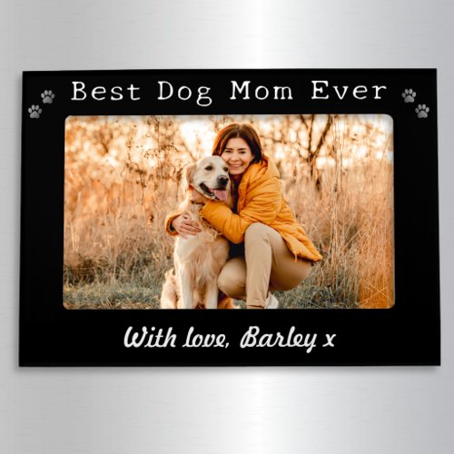 Best Dog Mom Ever Custom Name Pet Pawprint Magnetic Frame