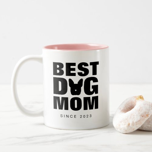 Best Dog Mom Ever Custom Photo and Text Two_Tone Coffee Mug