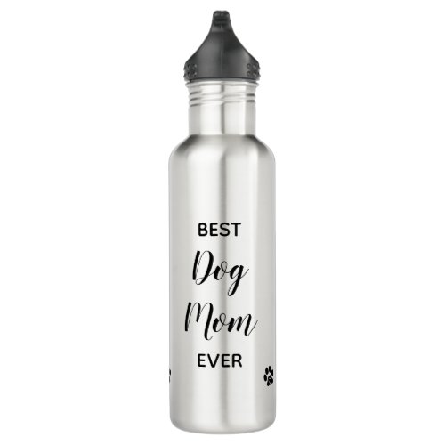 Best Dog Mom Ever _ Custom Photo Cute Dog Mom Stainless Steel Water Bottle