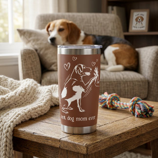 Best Dog Mom Ever Cute Puppy Love Mothers Day Gift Insulated Tumbler