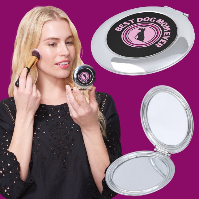 Best Dog Mom Ever, Dog Lover Gift Compact Mirror (Creator Uploaded)