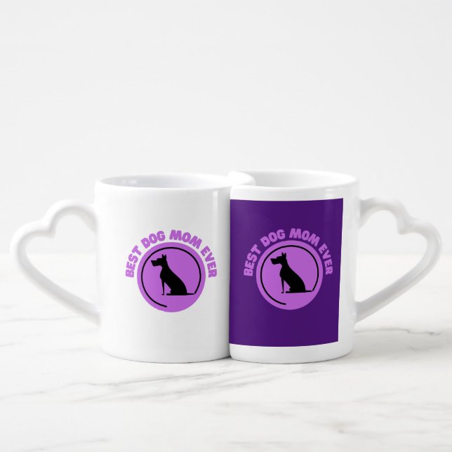 Best Dog Mom Ever, Dog Lovers Gift Coffee Mug Set (Front Nesting)