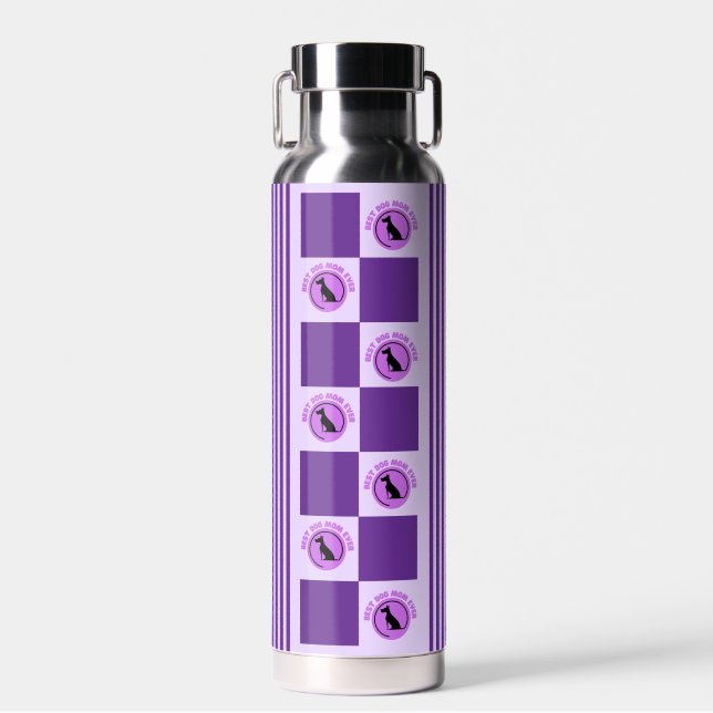 Best Dog Mom Ever, Dog Lovers Gifts Water Bottle (Front)