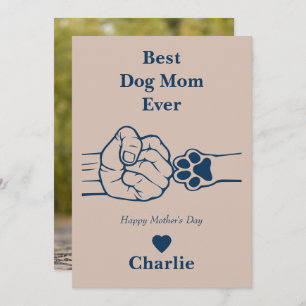 Best Dog mom ever fist bump Mother's day card