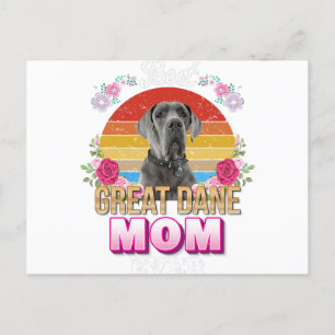 best dog mom ever great dane floral lover mor day holiday postcard