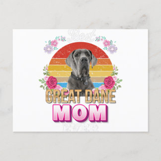best dog mom ever great dane floral lover mor day holiday postcard