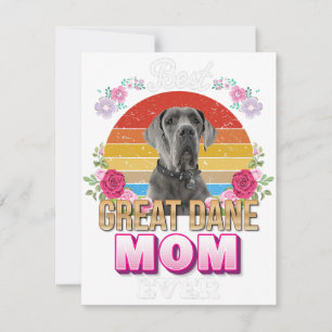 best dog mom ever great dane floral lover mor day thank you card