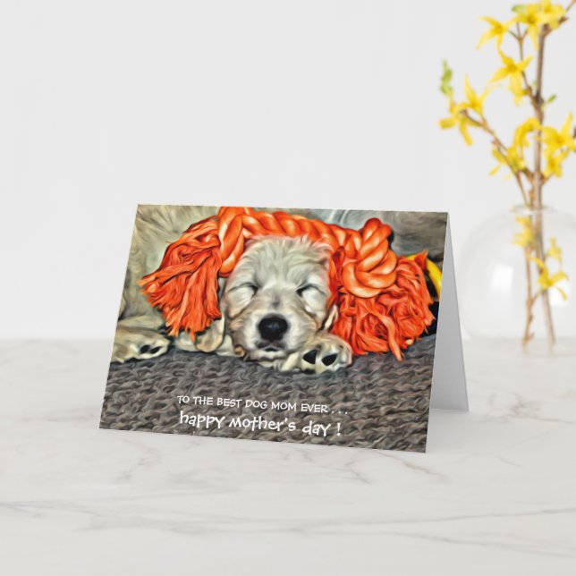 Best Dog Mom Ever! Happy Mother's Day! Card (Yellow Flower)