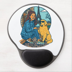 Best Dog Mom Ever in Paris Gel Mouse Pad