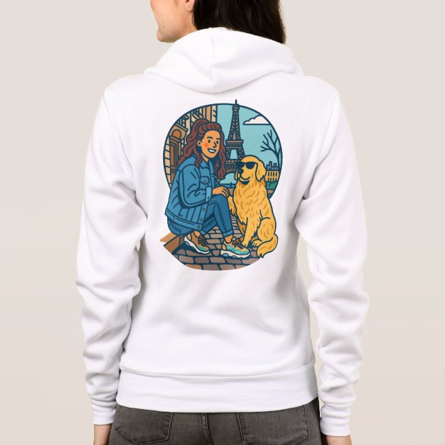 Best Dog Mom Ever in Paris Hoodie (Back)