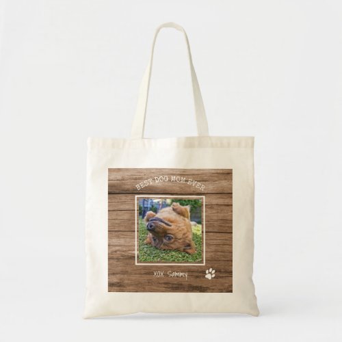 Best Dog Mom Ever Instagram Photo  Paw Print Tote Bag