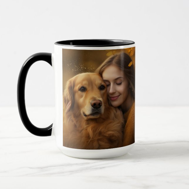 Best Dog Mom Ever Modern Custom Photo coffee Mug (Left)