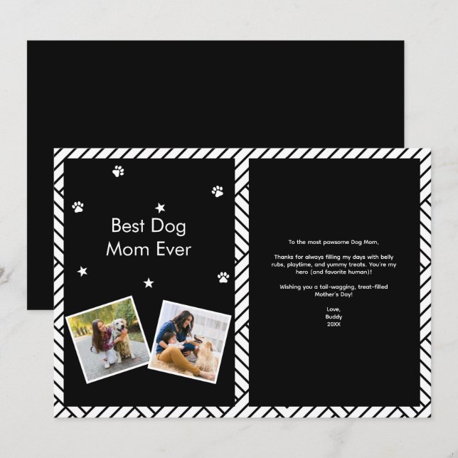 Best Dog Mom ever Mother's day greeting card (Front/Back)