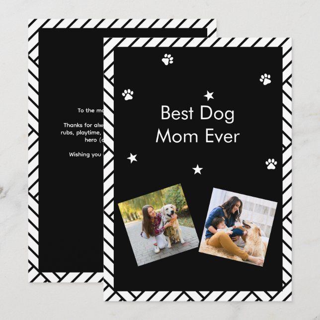 Best Dog Mom ever Mother's day greeting card (Front/Back)