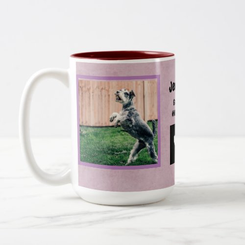 Best Dog Mom Ever  NamePhotos Pink Two_Tone Coff Two_Tone Coffee Mug