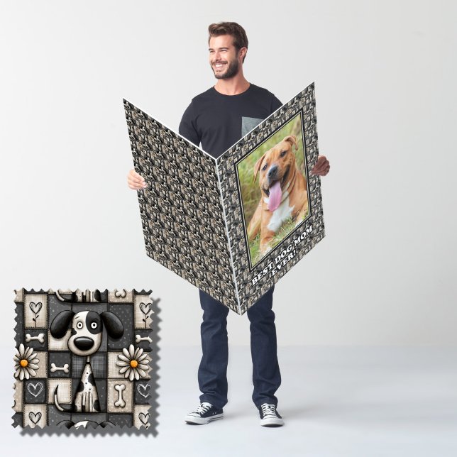 Best Dog Mom Ever Patchwork Dog Pattern Card (Creator Uploaded)