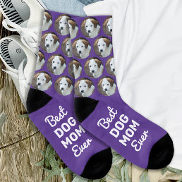 Best Dog Mom Ever Personalized Fun Cool Pet Photo Socks