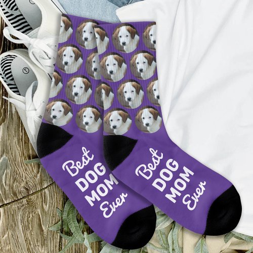 Best Dog Mom Ever Personalized Fun Cool Pet Photo Socks