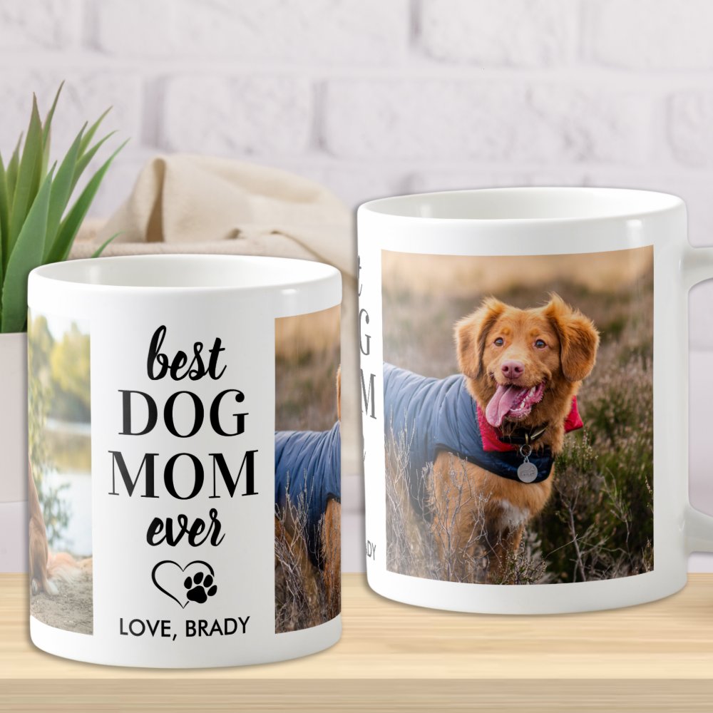 Discover Best Dog Mom Ever Personalized Pet Photo Coffee Mug