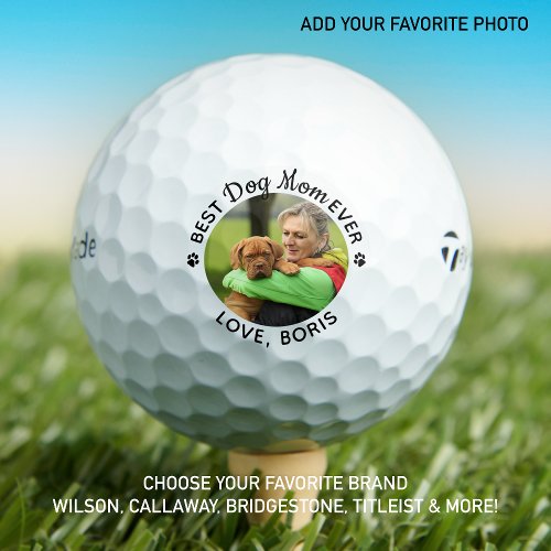 Best DOG MOM Ever Personalized Pet Photo Birthday Golf Balls