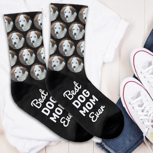 Best Dog Mom Ever Personalized Pet Photo Socks (Creator Uploaded)
