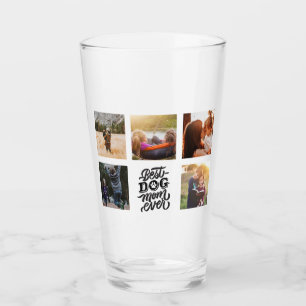 Best Dog Mom Ever Personalized Photo Collage Glass