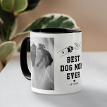 Best Dog Mom Ever Personalized Photo Mug<br><div class="desc">Modern dog lover mug featuring a sleek, minimalist design, the mug is adorned with a line drawing of a dog's paw and their owner's hand and the words "best dog mom ever" in a modern bold font. A 2 photo template for you to replace with your own pictures, a cute...</div>