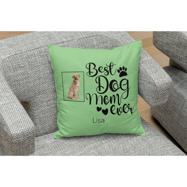 Best Dog Mom Ever Personalized Throw Pillow (Creator Uploaded)